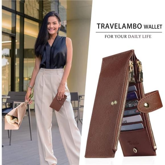 Womens Wallet RFID Blocking Bifold Multi Card Case Wallet with Zipper Pocket - Picture 2 of 6